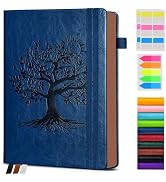 Vintage Leather Journal - 300 Page Lined Journal Notebook with Numbered Pages,A5 Notebook for Wom...
