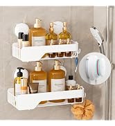 LEVERLOC Shower Caddy Visual Safety Suction Cup, Stainless Steel Rustproof Shower Shelves, No Dri...