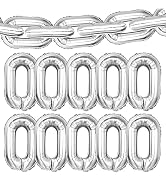 30 Pieces, Silver Chain Balloons - 16 Inch | Chain Link Balloons For 90s Party Decorations | Foil...