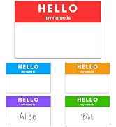 250 Pack - Hello My Name is Stickers, Name Tags Stickers Labels - 3" x 2", 5 Colors