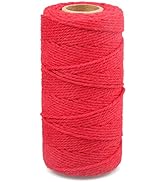 jijAcraft Red Natural Cotton Bakers Twine,328 Feet Red Twine String,2mm Red Cotton Twine Macrame ...