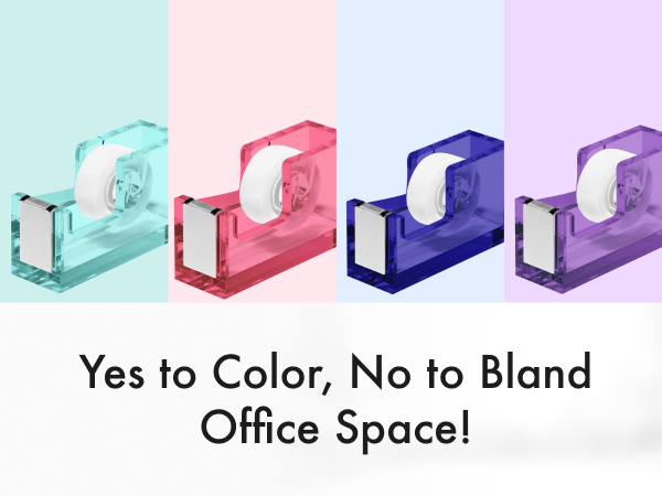 Acrylic tape dispenser Clear tape Silver Non-slip Heavy-duty Modern Desk Organizer Cute Office Gift
