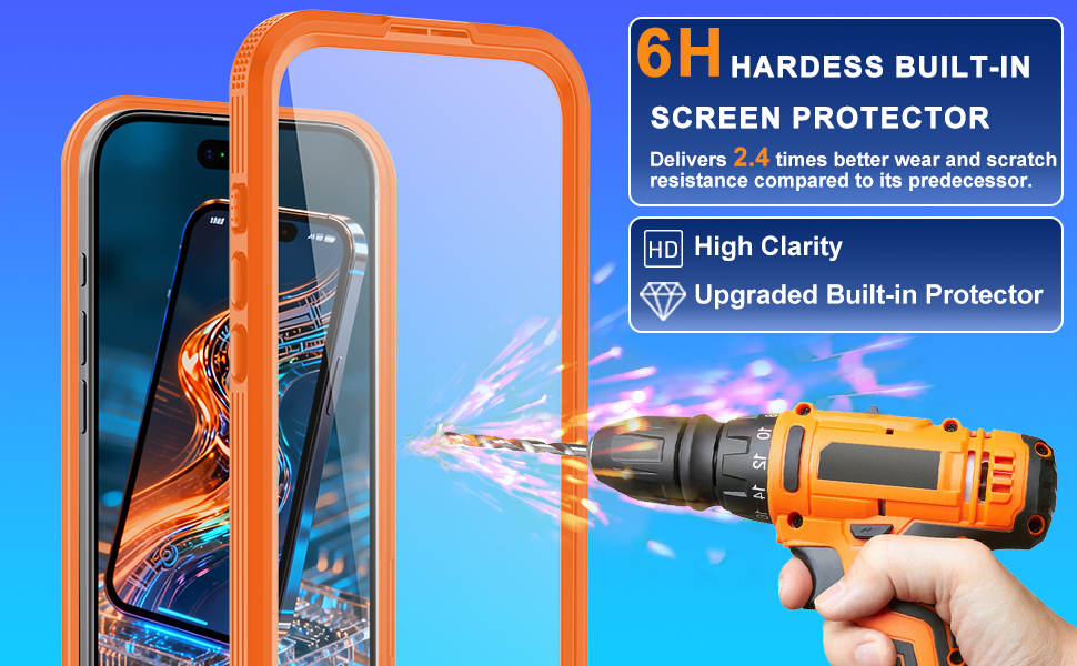 6H Hardess Built-in Screen Protector (More wear-resistant and scratch-resistant).