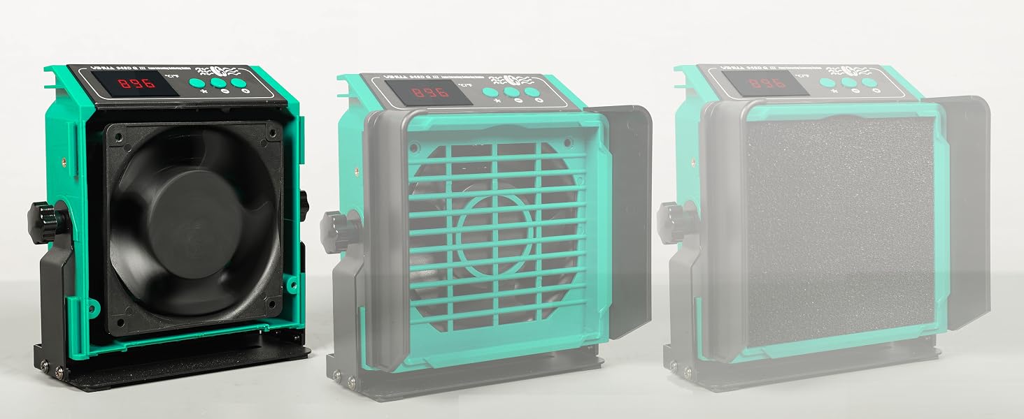 The 5-blade fan design provides effective suction