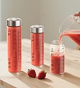 Zukro 20 oz Glass Juice Bottles, 4 Pack Reusable Leakproof Wide Mouth Heat-Resistant Borosilicate...