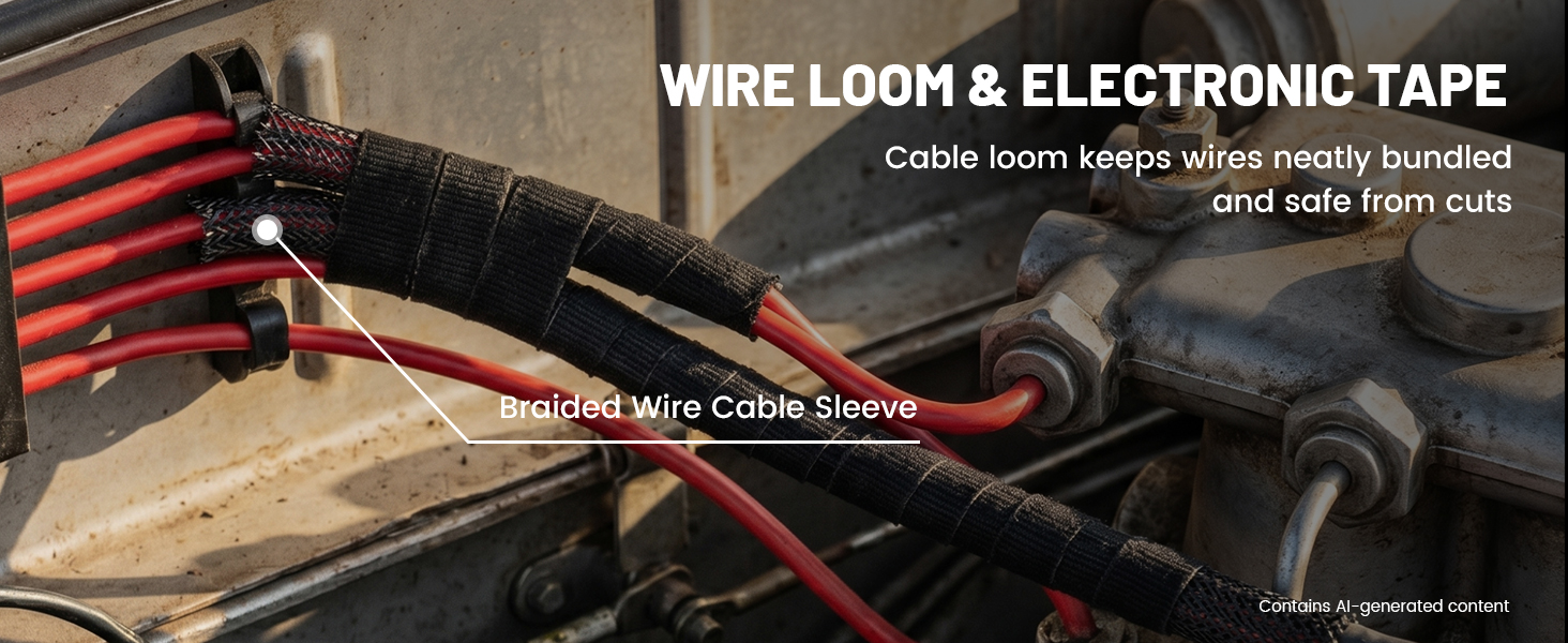 Cable Sleeves Cord Management Braided Wire Loom Sleeving Protector
