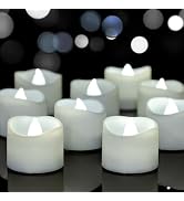 Yakpo 24 Pack Cool White LED Timer Tea Lights Candles Battery Operated, White Flickering Flameles...