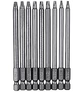 Rocaris 9 Pack 1/4 Inch Hex Shank Long Magnetic Square Head Screwdriver Bits Set Power Tools SQ1,...