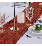 Peomeise Terracotta Cheesecloth Table Runner 10 Pack,17x108 Inches Boho Gauze Fabric Table Runner...