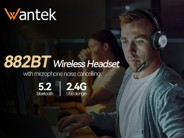 wireless headset with mic for work
