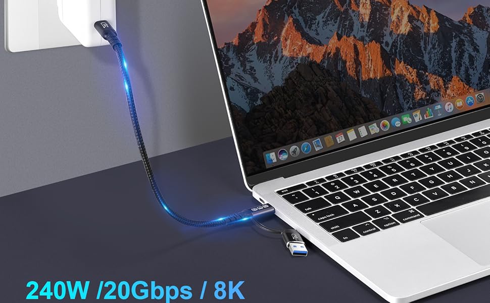 chenlenic USB C Cable thunderbolt cable type c cable usb cable 2in1 4k 3.2 8k usb c 4 cable 20g ssd
