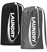 Sylfairy 2 Pack XL Laundry Bag with Strap,Heavy Duty Travel Laundry Bag,Rip-Stop Dirty Clothes Sh...
