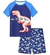 Fiodrimy Boys Pajamas Toddler Boys Summer Pajamas Dinosaur 2 Piece Short Sleeves Boy Pjs Kids Sle...