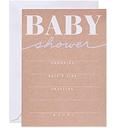 American Greetings Baby Shower Invitations with Envelopes, Kraft Style (25-Count)
