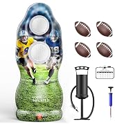 QPAU Life-Size Inflatable Football Target with Dual-Hole & Water-Filled Base - Includes 4 Balls, ...