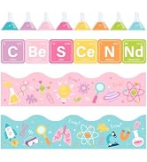 FYSUIMU 60 Pcs Science Bulletin Board Borders Chemistry Lab Border Trim Back to School Candy Colo...