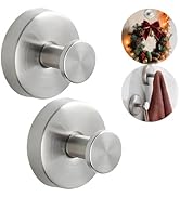 TMOST Suction Cup Hooks for Door Wreaths Upgraded No-Drill Wreath Hangers for Front Door 2 Pack T...