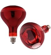 Minsily Sxminer 2 Pack Infrared Heat Lamp 275 Watt R125 Red Infrared Heat Light Bulb 110V E26 Bas...