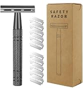 Safety Razor, Single Blade Razors for Men, with 10 Stainless Steel Double Edge Blades, Reusable M...
