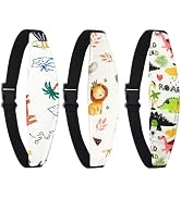 ZHOMA 3 Pcs Baby Head Support for Car Seat, Adjustable Band Strap for Stroller, Soft Neck Relief ...