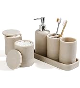 Bathroom Accessories Set, 6-Piece Bathroom Accessory Set, Toothbrush Holders Set, Soap Dispenser,...