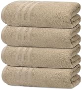 Tens Towels Pack of 4 Soft Bath Towels, 100% Cotton, 27 x 54 Inches, Lightweight & Quick-Dry, Ide...