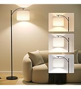 SUNMORY Arc Floor Lamp,Modern Floor Lamp with 9W 3 Color Temperatures Bulb,Metal Standing Lamps w...