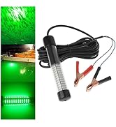 Linkstyle 12V Submersible Fishing Light, 2000LM Underwater Green Fish Attractants Lamp with 5M Co...