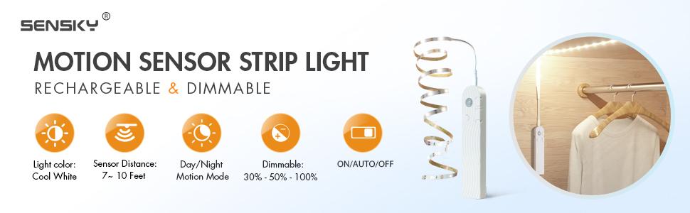 rechargeable motion sensor strip light