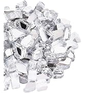 NUPICK 20 lb 1/2 Inch Reflective Fire Glass, Safe, Non-Blackening, Eco-Friendly, Sparkly, Modern,...