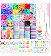 auroray Hair Accessories for Girl, 1543 Pcs Elastic Hair Rubber Bands Set 20 Colors Elastic Hair ...