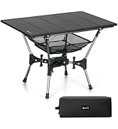 Gonex Camping Table, Foldable Portable Folding Aluminum Roll Up Top Table with Mesh Pocket for Ca...