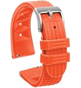 watchdives Rubber Waffle Watch Band, Soft Rubber Watch Strap Waterproof Replacement Dive Watchban...