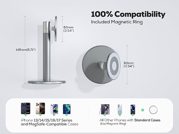 phone stand with magnetic rings