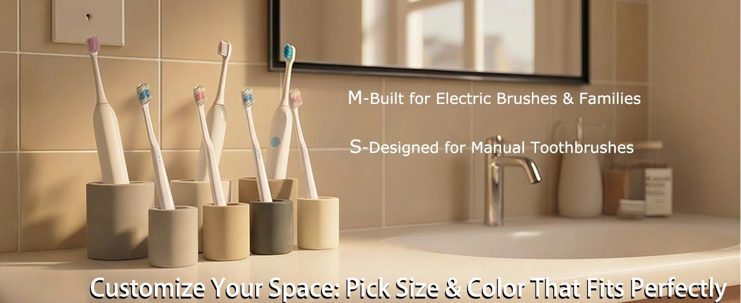 color dark grey light beige brown S for Manual Toothbrushes M for Electric Brushes & Families