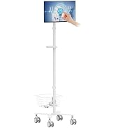 Mount Plus C09 Height Adjustable Mobile Medical Computer Monitor Display Cart with Wheels and Bas...