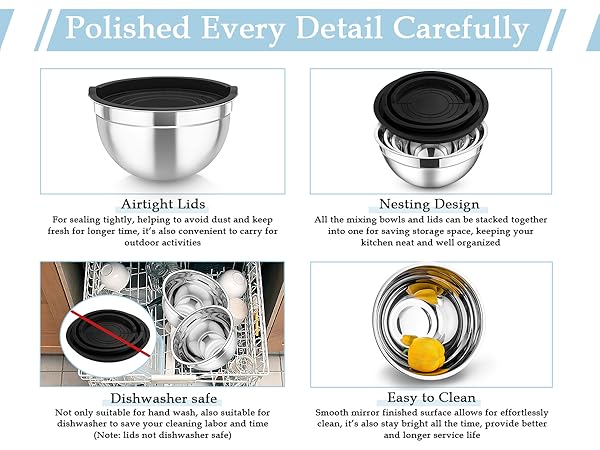 Airtight lids & nesting design