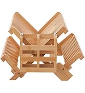 HBlife Bamboo Dish Drying Rack with Utensils Flatware Holder Set, 3-Tier Large Folding Drying Hol...
