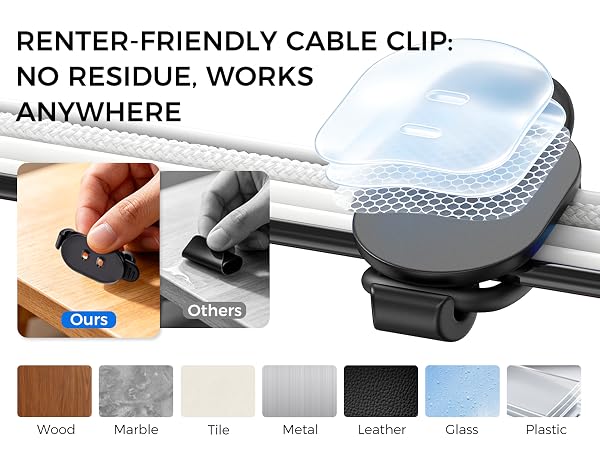 adjustable elastic adhesive cable clips reusable computer desk cable management wire clips