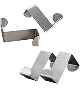 Mziart Pack of 4 Stainless Steel Reversible Over Door Cabinet Drawer Hooks Office Kitchen Towel C...