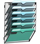 SUPEASY 6-Tier Wall File Organizer, Hanging Wall Files for Papers, Folders, Magazines, Wall Organ...
