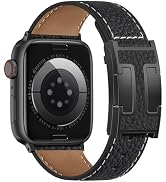 Adorve Leather Magnetic Watch Band for Apple Watch Bands Women 38mm 40mm 41mm 42mm 44mm 45mm 46mm...