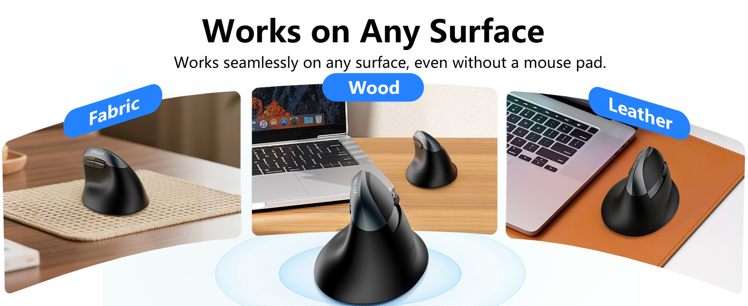 DELUX Wireless Ergonomic Mouse