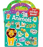 Benresive Reusable Sticker Books for Kids 2-4, 3 Sets Sticker Books for Toddlers 1-3, Toddler Sti...