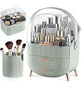 CANITORON Makeup Organizer,Skincare Organizer with 2 Drawers and Brush Storage Box,Lipstick Holde...