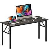 Need Home Office Desk - 60 Inches Large Computer Desk Sturdy Black Table Foldable Desk Gaming Com...