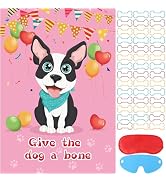 Hooqict Pin The Bone on The Dog Party Game for Kids Birthday Party Games Dog Themed Birthday Supp...
