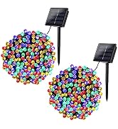 Joomer Solar String Lights 72ft x 2 Pack 200 LED 8 Modes Waterproof Solar Christmas Lights for Ga...