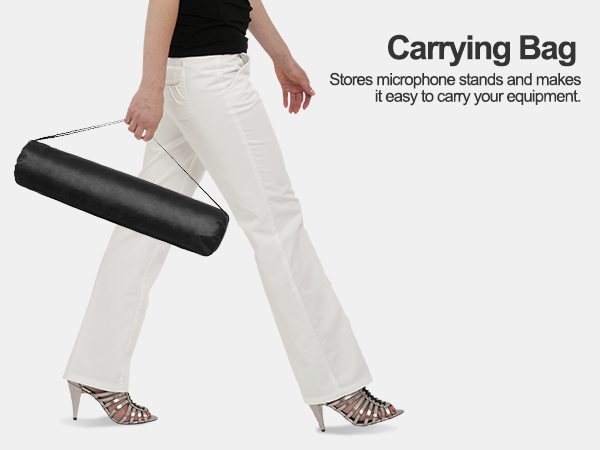 Both for storage mic stand, and easy to carry equipment