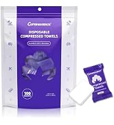 Premium Compressed Towels (100 Pack) - 10" x 12", Portable Cotton Coin Tissues, Disposable Washcl...